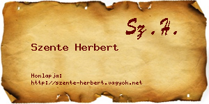 Szente Herbert névjegykártya